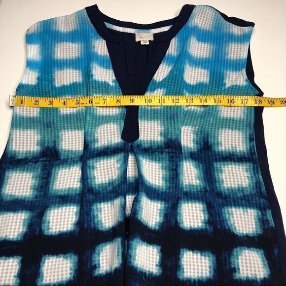 Anthropologie Postmark Women’s Blue Egress Split Neck Hi-Lo Blouse Size S - Picture 4 of 7